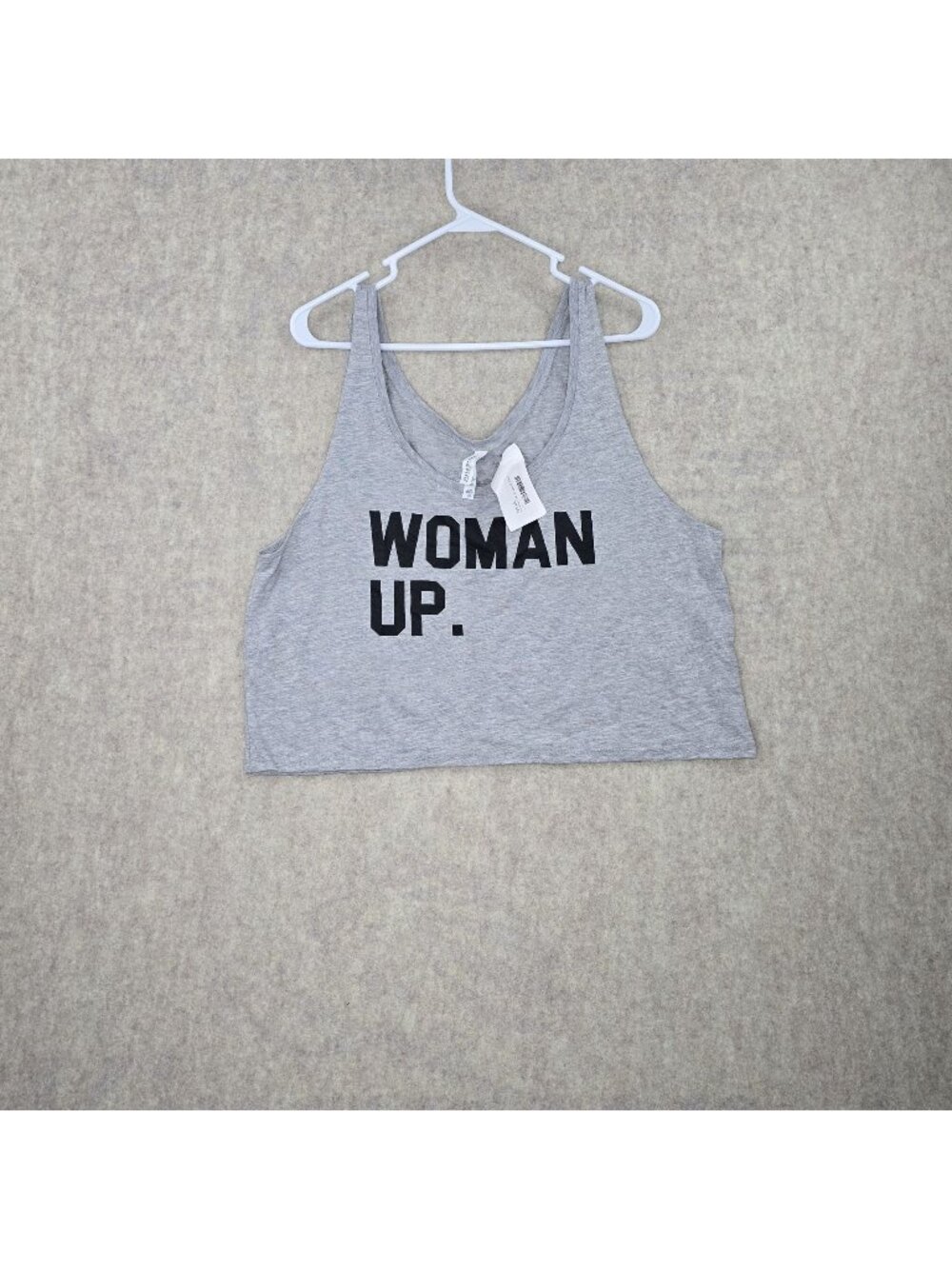 Bella+Canvas Womens Cropped Tank Gray L/XL Polyester/Viscose Flowy Fit Graphic